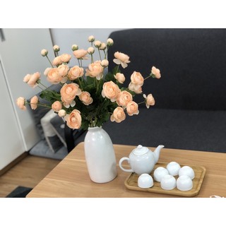 Bình lọ gốm trắng miệng nhỏ 26cm