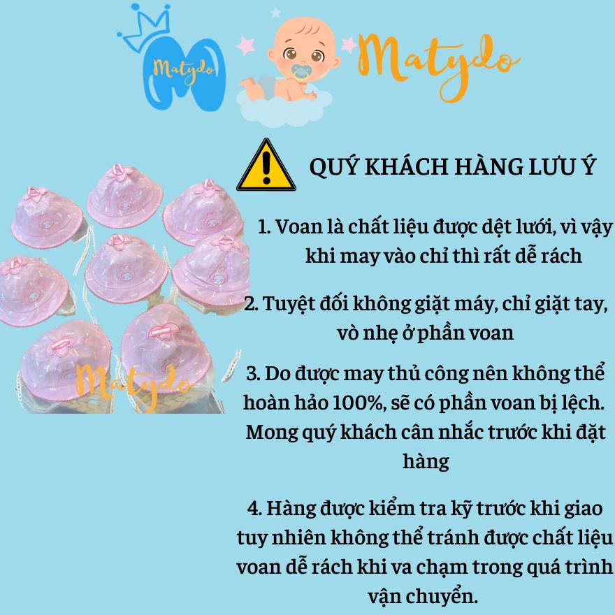 Mũ cho bé sơ sinh đẹp có khăn voan che mặt nón chống dịch chống bụi cho trẻ đi tiêm phòng an toàn SS02