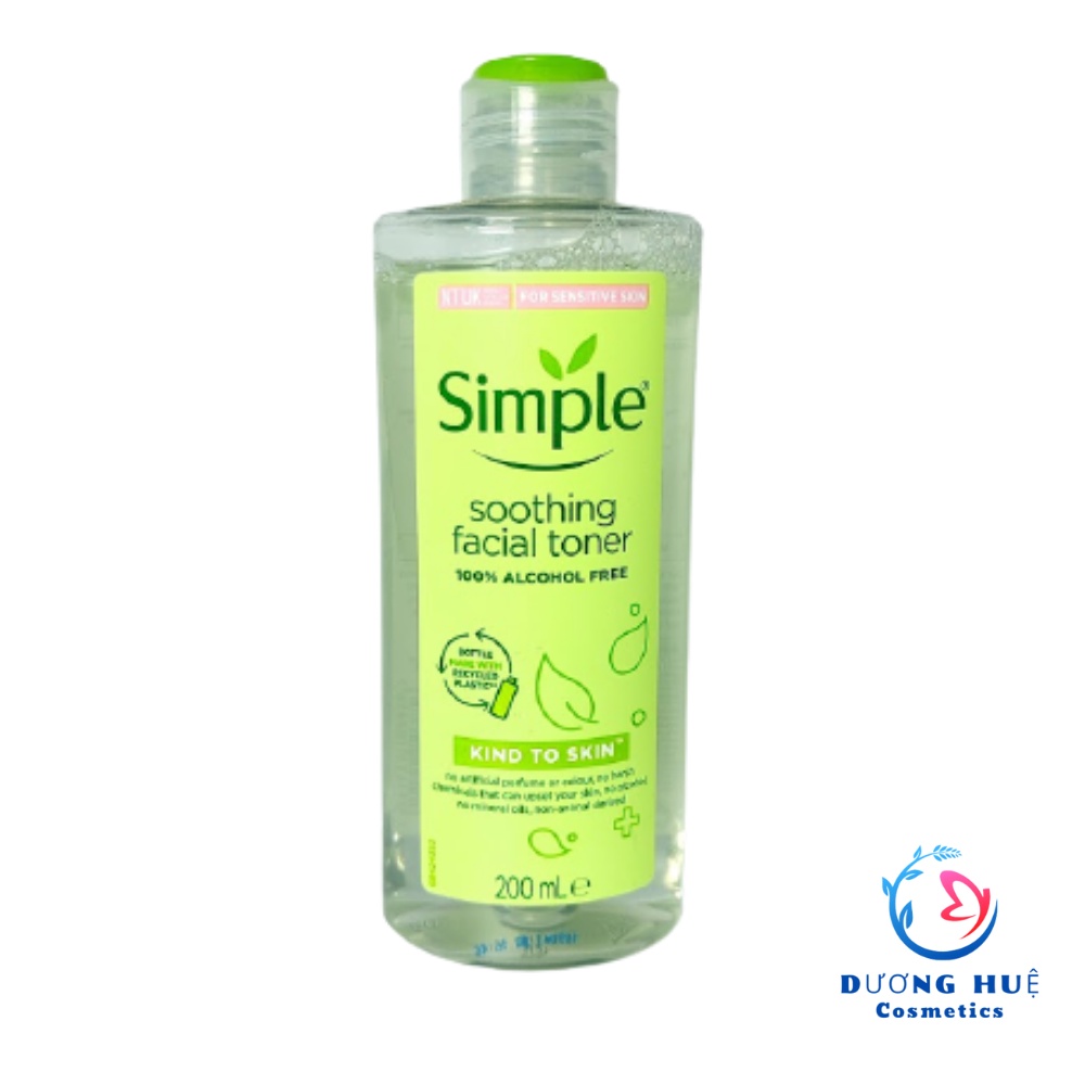 Nước Hoa Hồng Soothing Facial Toner Simple cân bằng ẩm cho da 200ml (Chính Hãng)