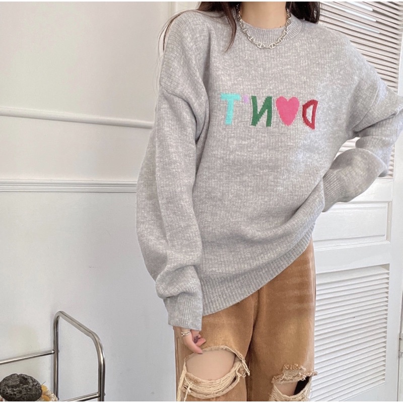 ÁO LEN HOẠ TIẾT CHỮ SIU XINH -