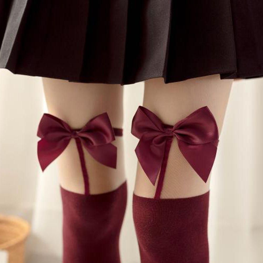 IVORY Vớ Cotton Màu Trơn Thoải Mái Phong Cách Lolita Dễ Thương Cho Nữ