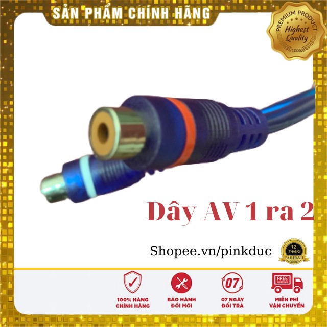 Dây Chia AV 1 Đực Ra 2 Cái Hàng Chất Lượng Cao, Dây Hoa Sen AV 1 In 2 Out