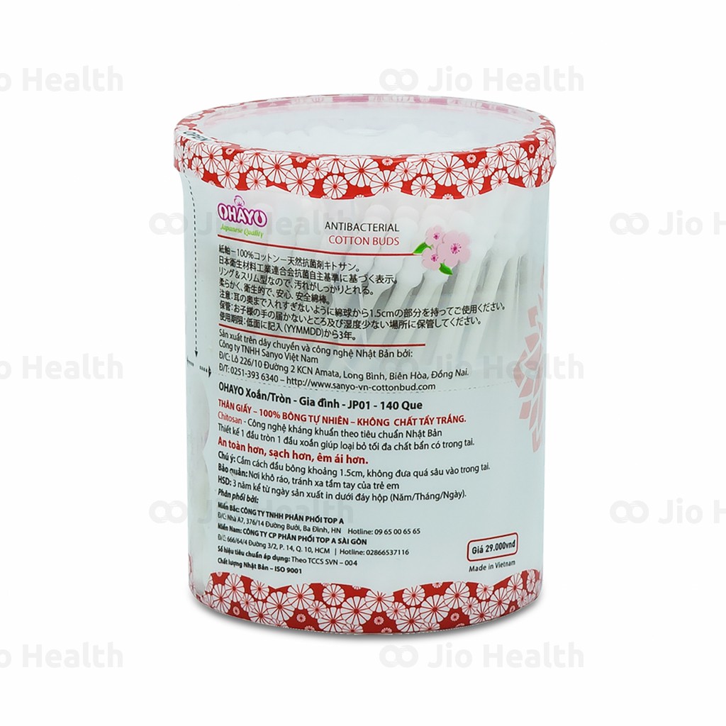 Tăm Bông OHAYO For Adults JP01 (Xoắn - Tròn) - dành cho người lớn -cvspharmacy