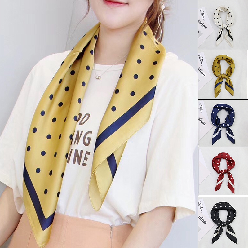Khăn Quàng Cổ Hình Vuông 70 * 70cm Bằng Lụa Trang Trí Cho Nữ WJ1026-39