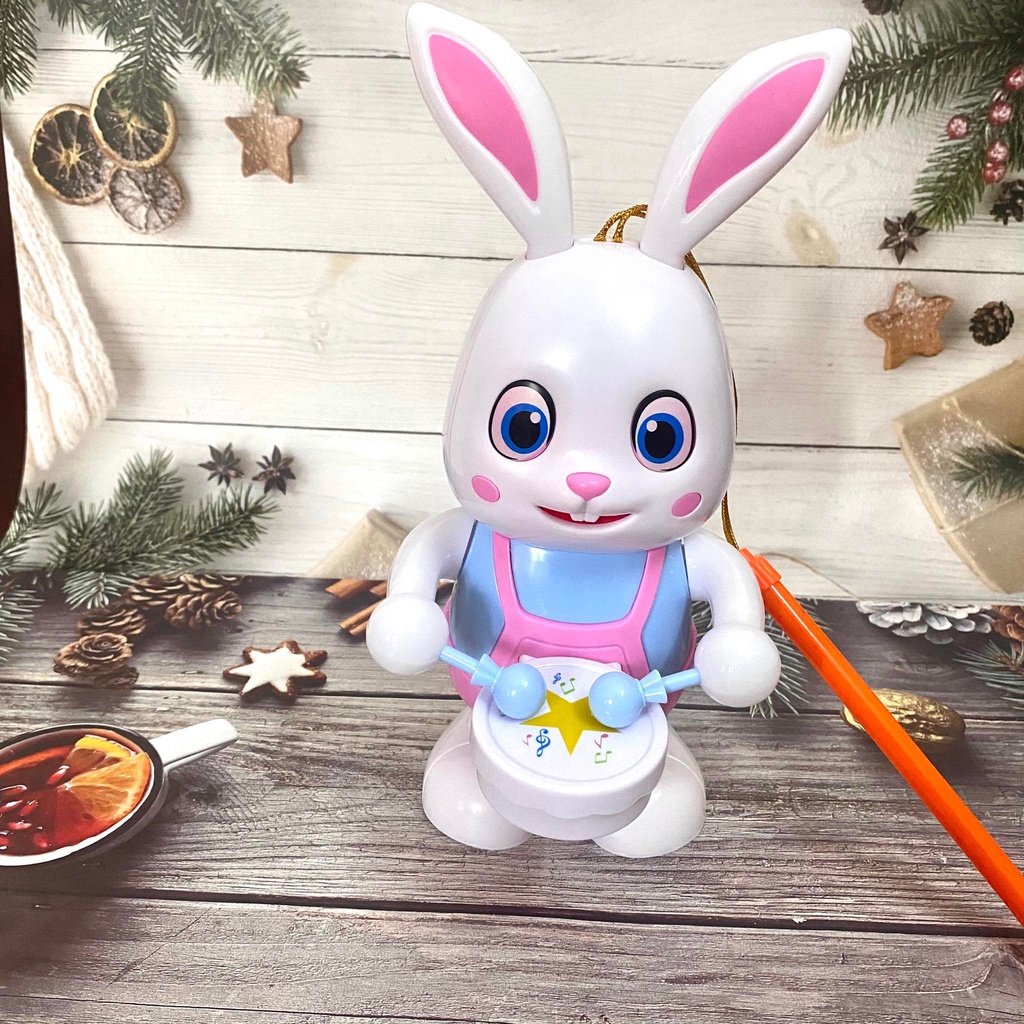 Đồ Chơi Đèn Lồng Thỏ con gõ trống nhảy múa vui nhộn theo nhạc Bunny dance