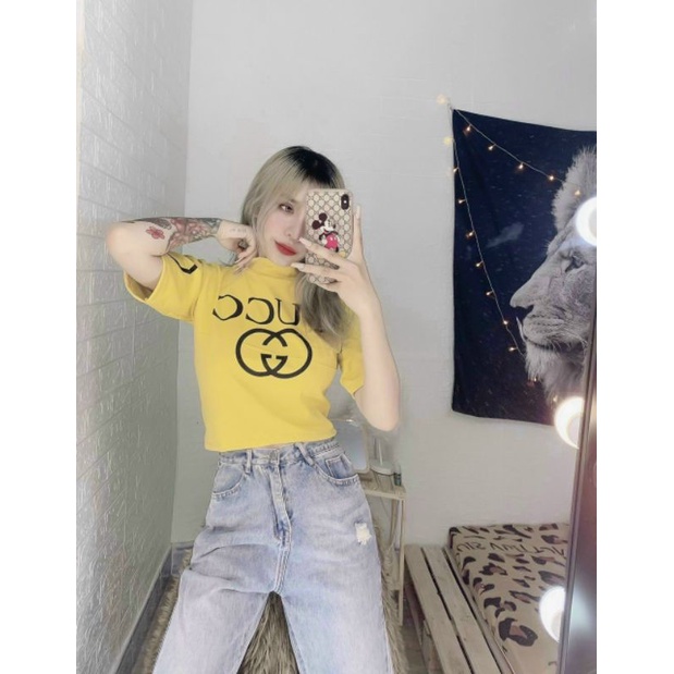 Áo Thun Croptop Tay Phồng Dễ Phối Đồ