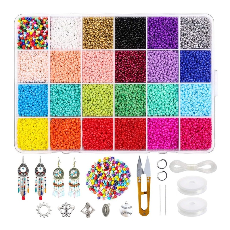 Sa Set Hạt Xỏ Lỗ Bằng Acrylic Dùng Làm Trang Sức DIY