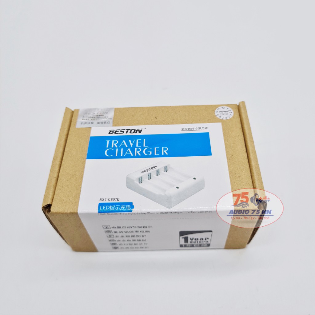 {Chính hãng} Bộ Sạc Pin Beston C807B - Kèm 04 Pin Tiểu Sạc Beston AA 1200mAh, 3000mAh lắp MIC,máy đo huyết áp..