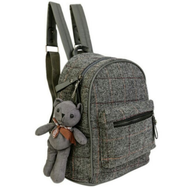 Combo: Balo thời trang gấu Teddy Botusi Xám