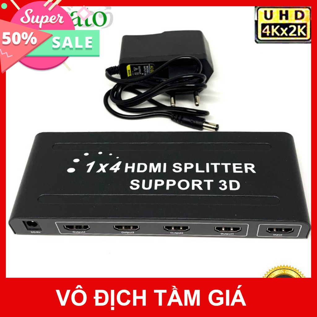 💚 Bộ chia HDMI 1 ra 4 1080 2k 4K , HUB HDMI 1 ra 4 hỗ trợ 3D mạch dài 💚