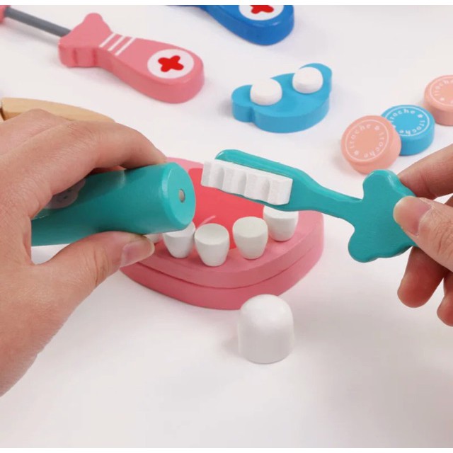 Đồ chơi bác sĩ gỗ 39 món | Đồ chơi nhập vai