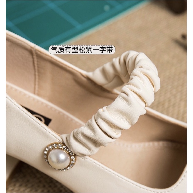 Giày cao gót mũi vuông thời trang xinh xắn cho nữ( sẵn - lẻ size )