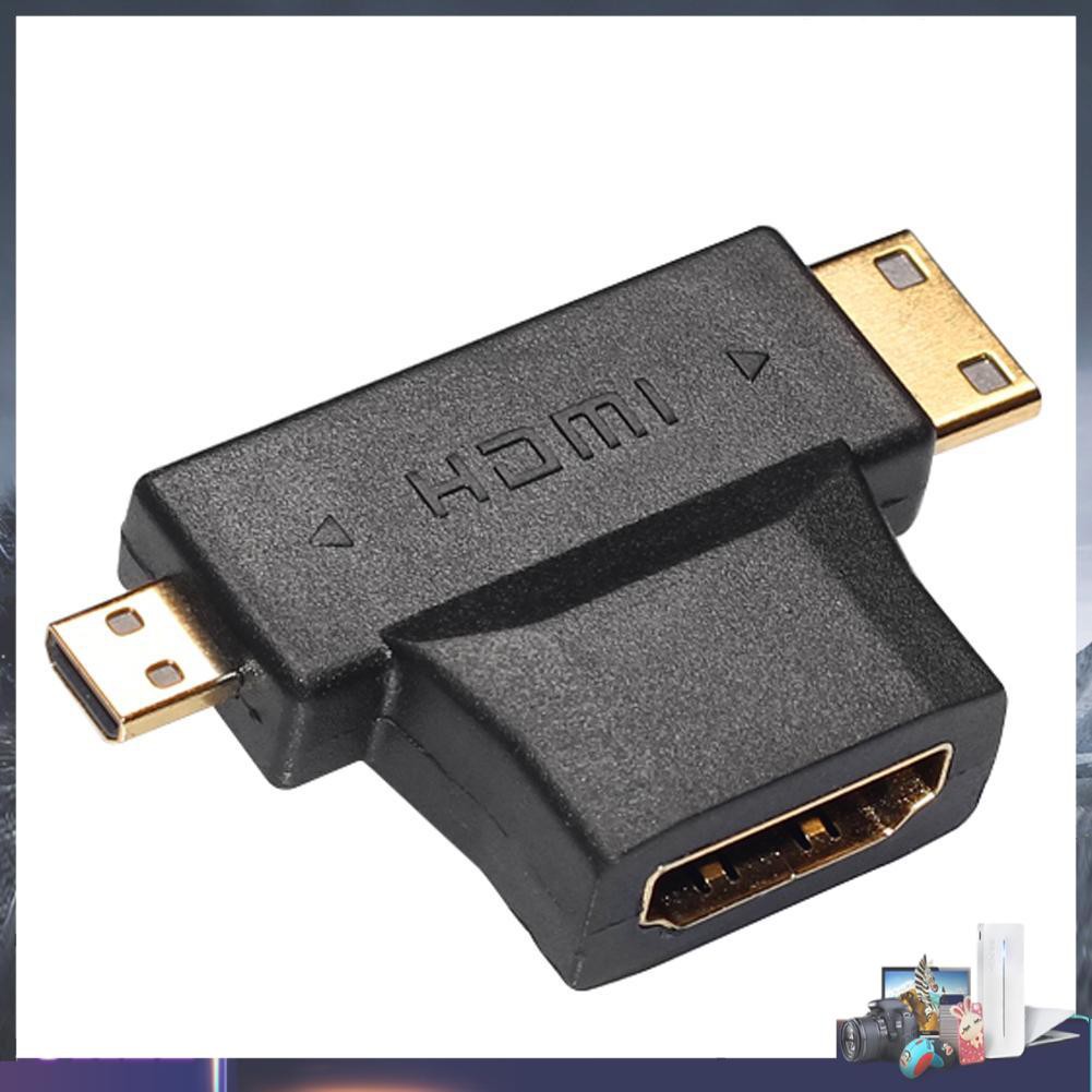 3 Đầu Chuyển Hdmi-Compatible Female Sang Mini Hdmi-Compatible Male 2 Trong 1 Multi 90 °