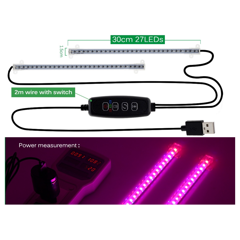 Thanh Đèn LED Trồng Cây DC5V USB 32 Bóng 50Cm