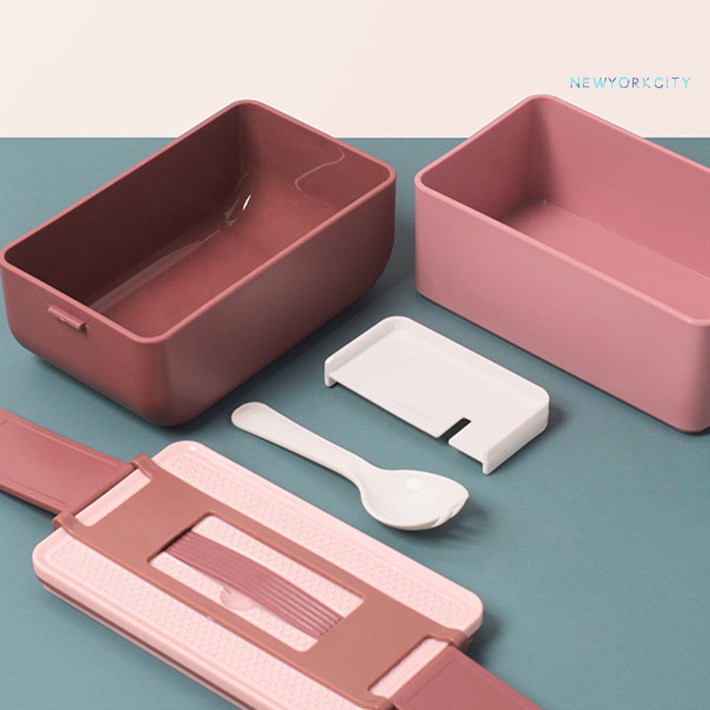 Hộp Đựng Cơm Trưa NYC 800/1600ML Bằng Nhựa PP Hai Lớp Đóng Kín Tốt Nhỏ Gọn Tiện Dụng