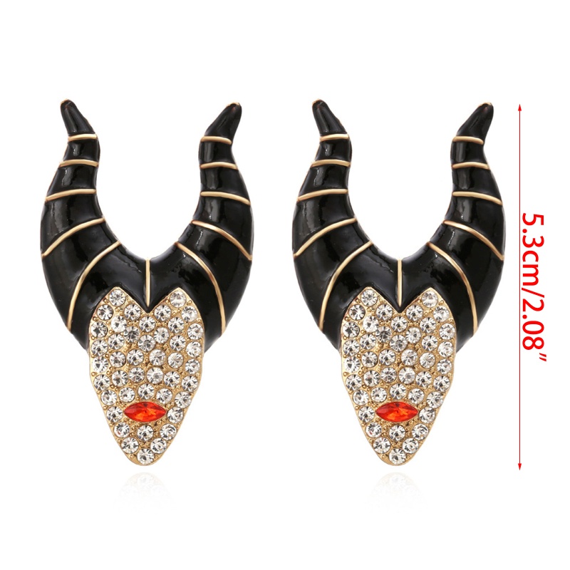 Bông Tai Hình Phù Thủy Sừng Đen Vui Nhộn Cho Nữ