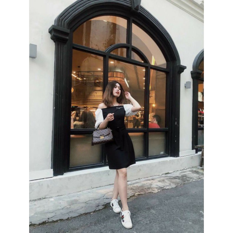 ĐẦM ĐEN PHỐI TAY BỒNG