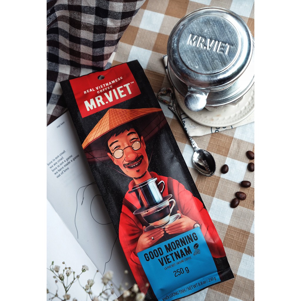 MR.VIET Good Morning Vietnam - Cà Phê Rang Xay Túi 250g (MR.VIET Good Morning Vietnam  - Ground Coffee 250g Bag) | BigBuy360 - bigbuy360.vn