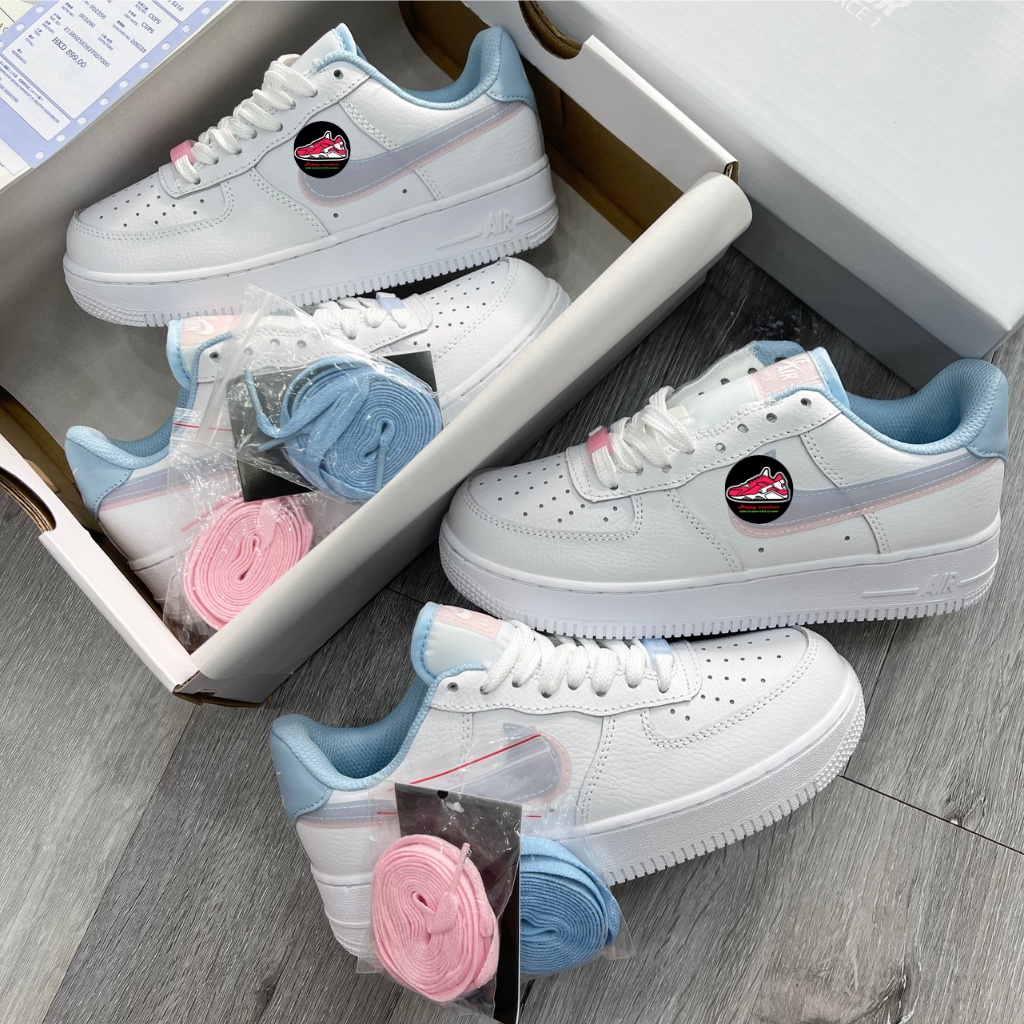 Giày Sneaker Air Force 1 Low LV8 Double Swoosh Light Armory Blue , Giày thể thao nữ af1 Xanh Hồng