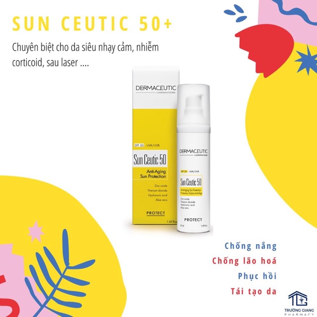 Kem chống nắng dưỡng ẩm, tái tạo da Sun Ceutic 50+