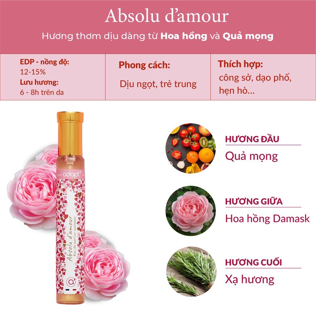 Bộ sưu tập nước hoa Adopt THE BEST cho cả nam và nữ 30ml - Vanieta Cosmetics