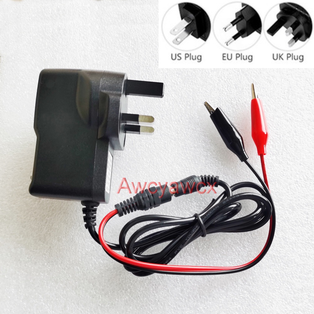 Toys car charger children electric motorcycle battery Bộ Sạc Pin Axit Chì DC 6V 12V 500mA 1A Cho Xe Máy alligator clip Lead acid Tricycle