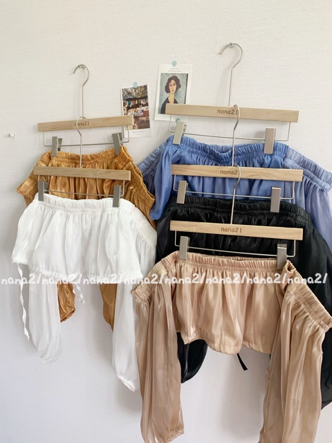 Áo trễ vai organza