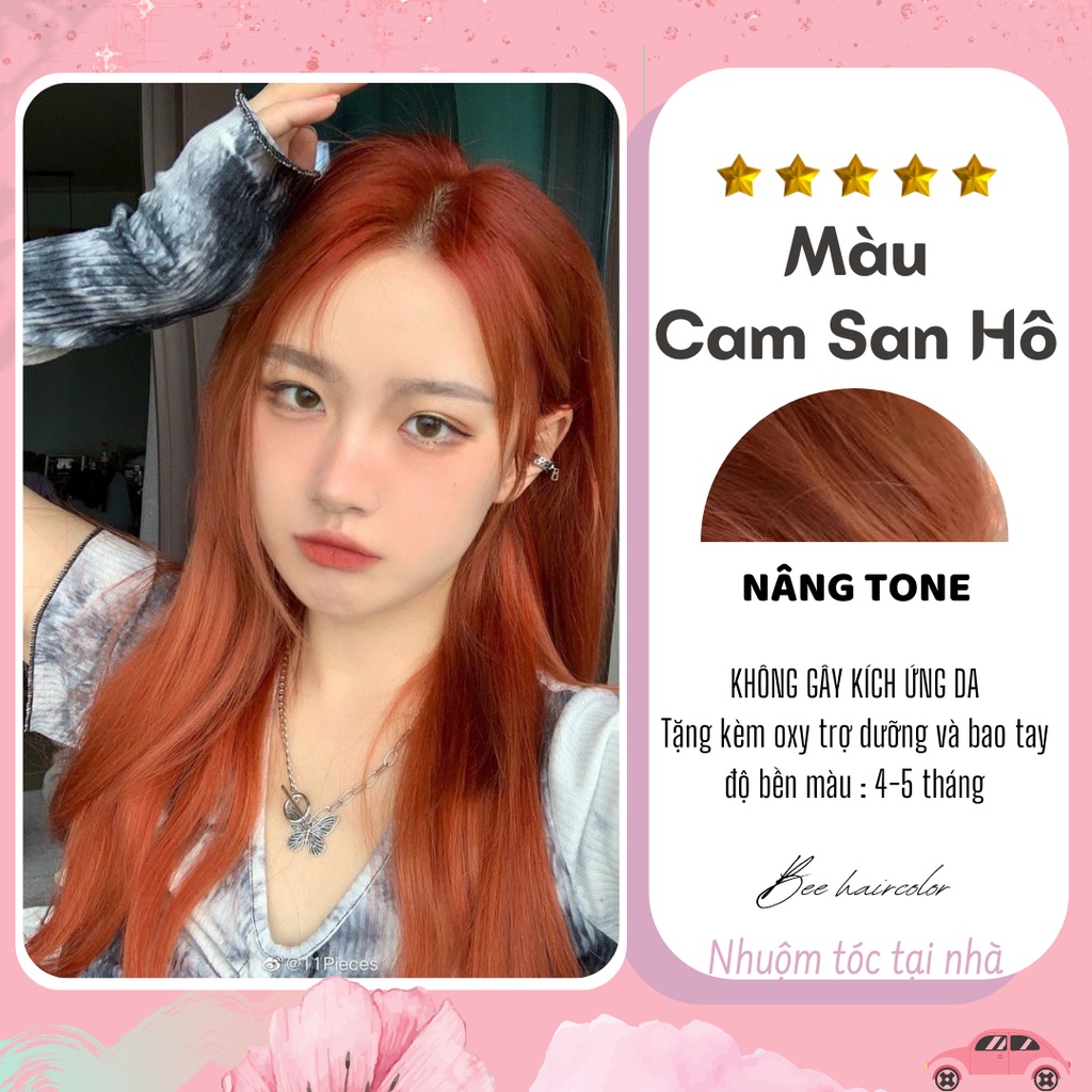 Thuốc nhuộm tóc màu CAM SAN HÔ cần nâng tone | Bee haircolor, Beehaircolor