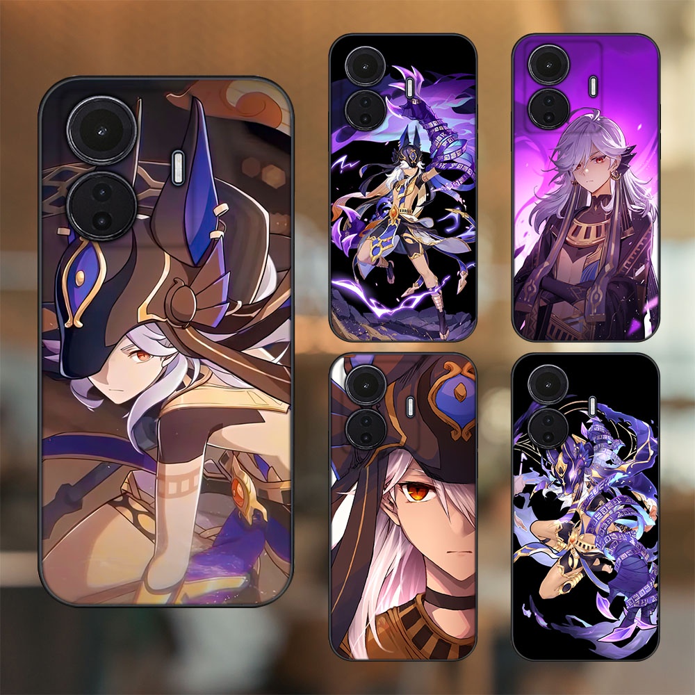 Ốp lưng Vivo T1 5G viền đen in hình Cyno Genshin Impact