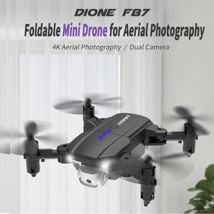 Flycam, Mini Điều Khiển Từ Xa 2 Camera Chống Rung Quang Học - Mini RC Drone F87 Chụp Ảnh Quay Phim