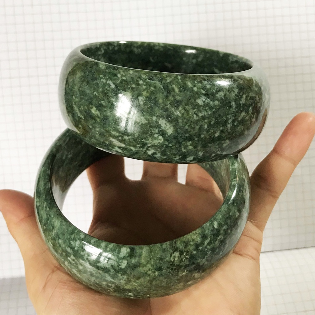 Vòng tay đá thật cho nam màu xanh bản cao 3 cm cho mệnh Hỏa và Mộc ( nhiều size)