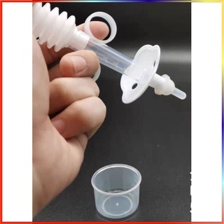 Dụng cụ bơm thuốc, bóp sữa an toàn cho bé uống thuốc, có cốc chia vạch ml đựng thuốc .