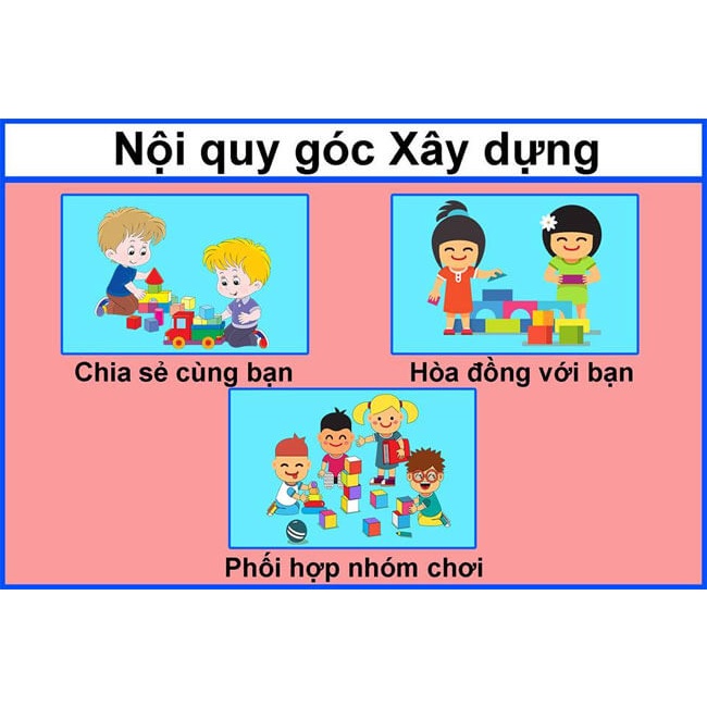 Nội quy các góc chơi trang trí lớp mầm non