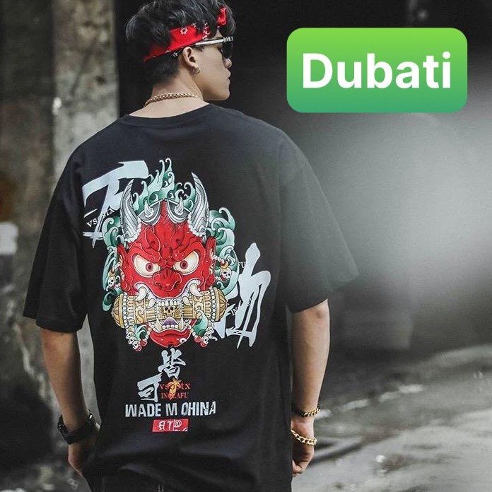 ÁO THUN PHONG CÁNH NHẬT BẢN ÁO NAM NỮ IN HÌNH QUỶ MẶT ĐỎ SIÊU HOT - DUBATI FASHION