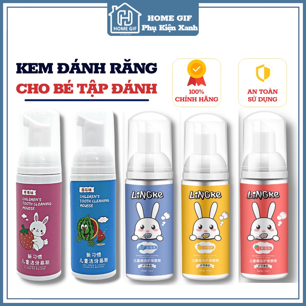 Combo Bàn Chải Chữ U và Kem Đánh Răng Tạo Bọt cho bé từ 2 đến 12 tuổi, chất liệu silicon mềm mại bải vệ răng lợi cho bé