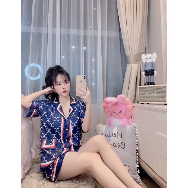 Bộ đồ mặc nhà cao cấp ngắn tay chất liệu latin mềm mịn mát | BigBuy360 - bigbuy360.vn