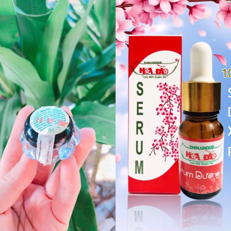 [ Chính Hãng] Combo kem mụn nắp đen vs serum Hoa Đào