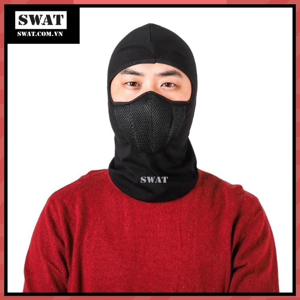 KHẨU TRANG TRÙM ĐẦU KIỂU NINJA Swat X2 Chất liệu vải siêu mềm mịn Co giãn Chống nắng Chống bụi Thương hiệu SWAT Cao