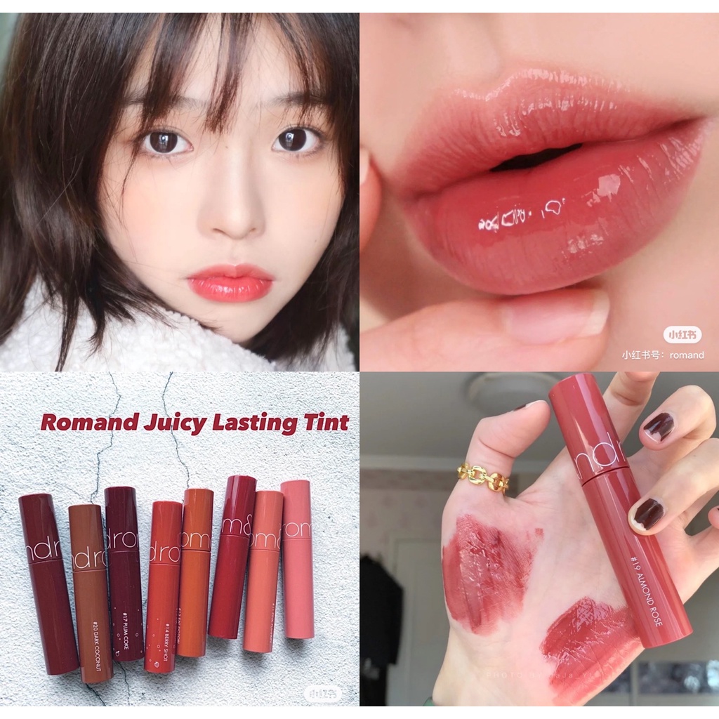Romand Son Tint Bóng Siêu Lì Căng Mọng Môi Hàn Quốc Romand Juicy Lasting Tint 5.5g Son bóng Chất Màu Mới #18 #19 #21 #20 son lỏng cao cấp của Hàn Quốc lip gloss