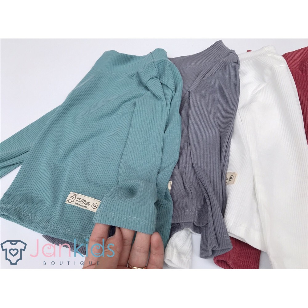 Hàng loai 1 - Áo thun gân tăm cổ 3 phân Kwoo cho bé 7-18kg