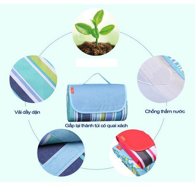 Thảm Du Lịch -  Dã Ngoại - Picnic Chống Thấm Cao Cấp Gấp Gọn | BigBuy360 - bigbuy360.vn
