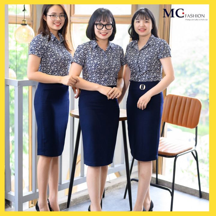 Áo Sơ Mi Nữ Công Sở Tay Ngắn MC Fashion Cao Cấp Mềm Mịn Mát Không Nhăn Không Xù Thấm Hút Mồ Hôi A699 Xanh Hồng Xanh Than