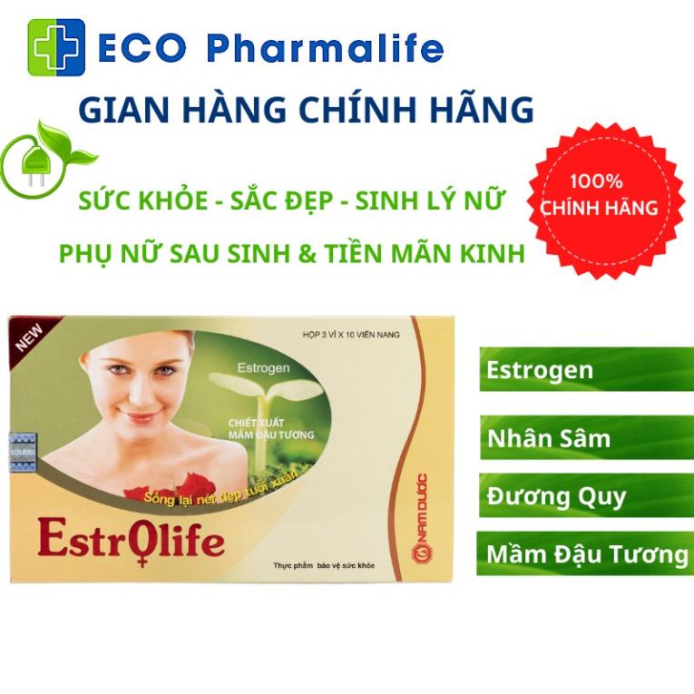 Viên uống Estrolife - Hộp 3 vỉ x 10 viên, giúp cải thiện chức năng sinh lý ở nữ giới