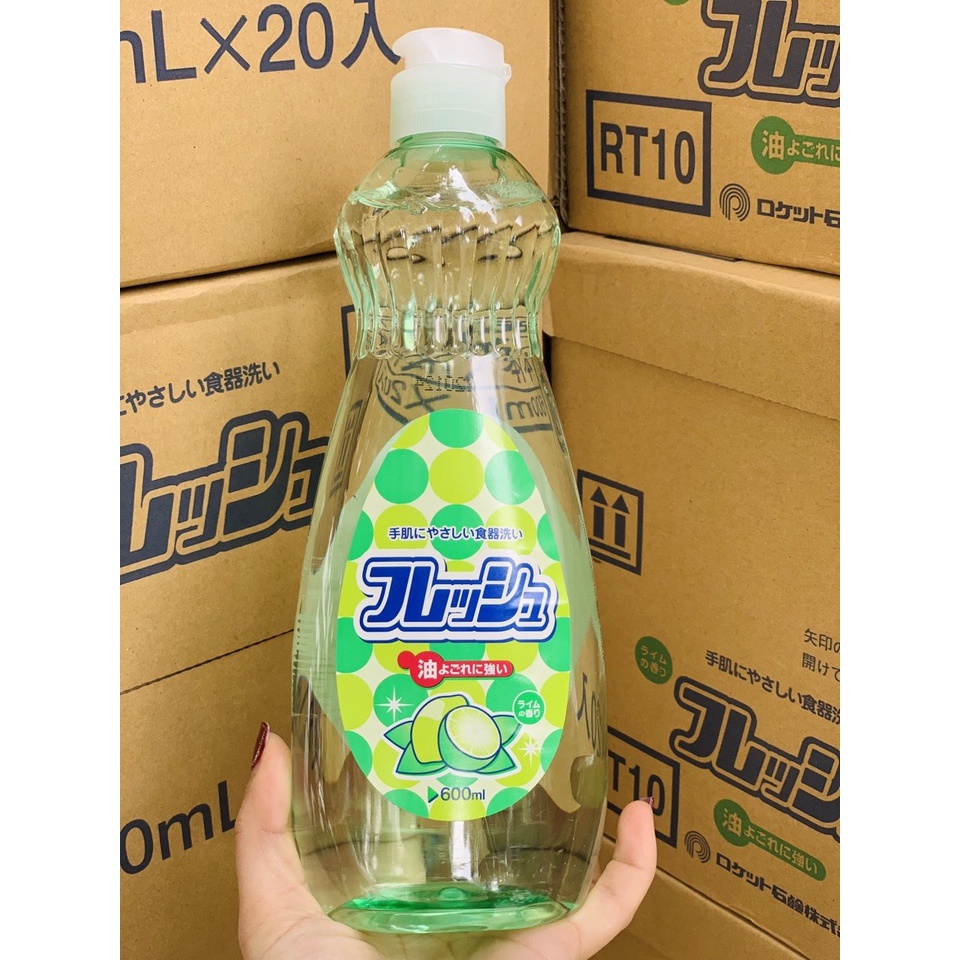 Nước rửa chén Papai hương chanh 600ml - hàng nội địa Nhật Bản