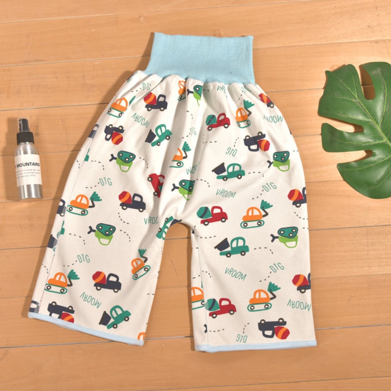 Quần Tã Dạng Váy Ngắn Vải Cotton Trơn Thấm Hút Nước Thoải Mái 2 Trong 1 Cho Bé