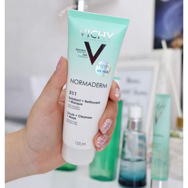 Kem Tẩy Tế Bào Chết Vichy Normaderm 3in1 Scrub+Cleanser+Mask 125ml