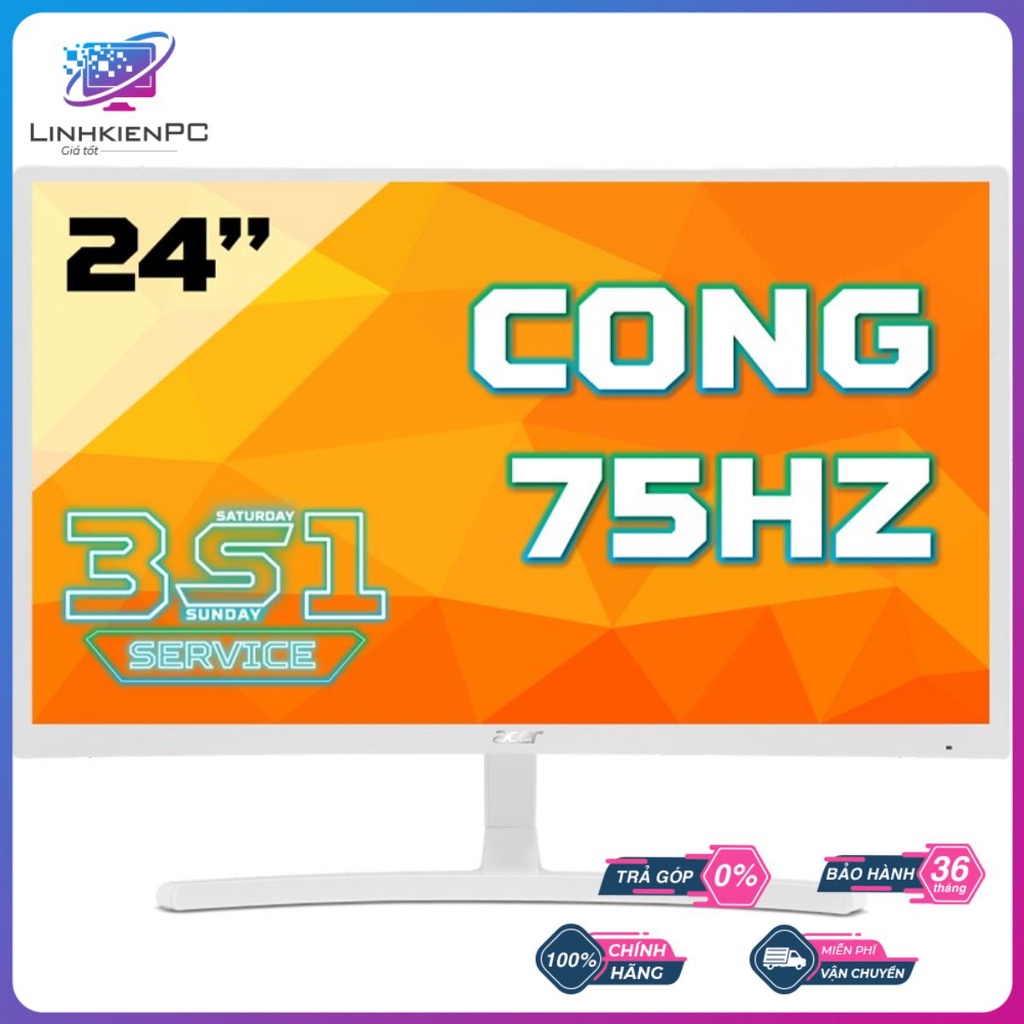 Màn Hình Acer ED242QR VA/ Full HD/ 75Hz Chống lóa, Lọc 80% ánh sáng xanh - linhkienpcgiatot