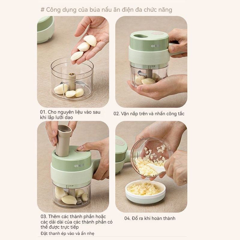 Máy Cắt Rau Củ Quả Tự Động Thông Minh Máy Xay Rau Củ Qủa, Tỏi Ớt Cầm Tay, Máy Thái, Băm Tỏi Ớt Rau Củ (vidamart)