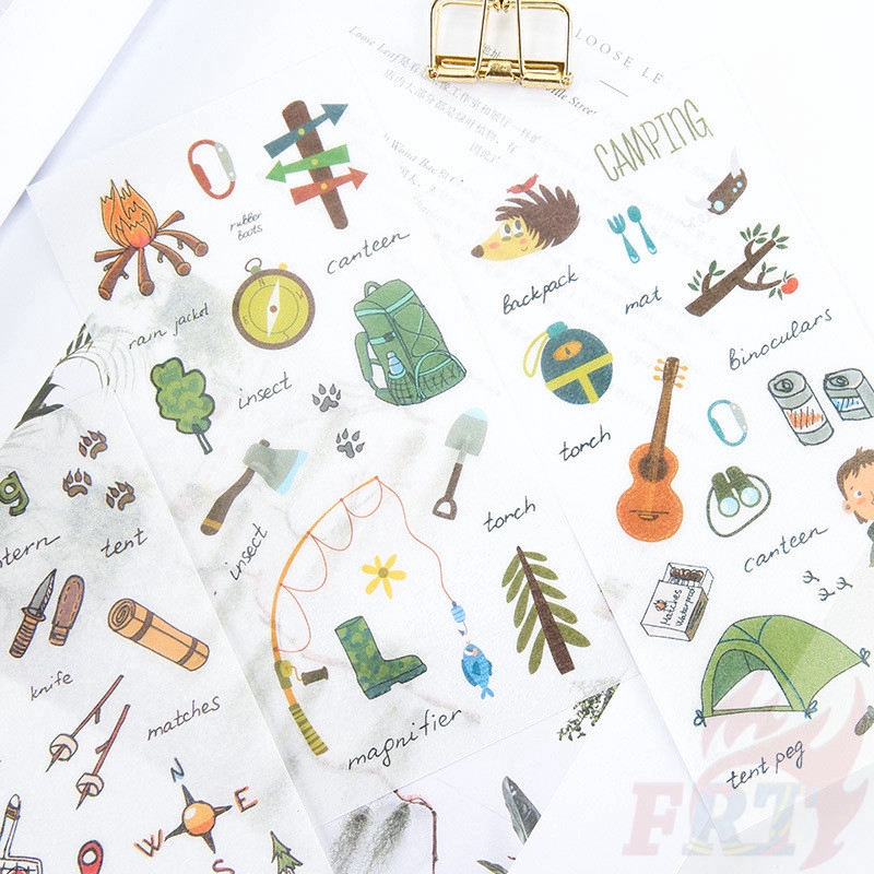 ❉ Outdoor Camping Stickers ❉ 6Sheet/Set DIY Diary Scrapbooking Decals Stickers