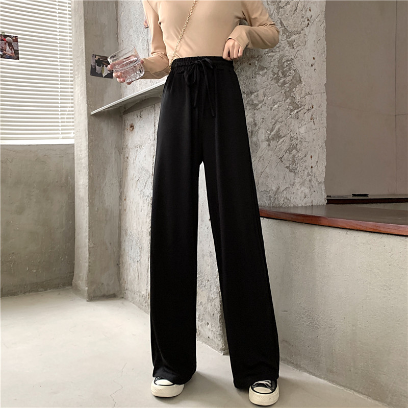 Quần dài ống rộng màu trơn phong cách thời trang cho phái nữ | BigBuy360 - bigbuy360.vn